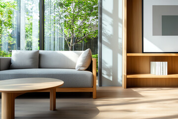 Obraz premium Bright and modern living room with natural light and minimalist design