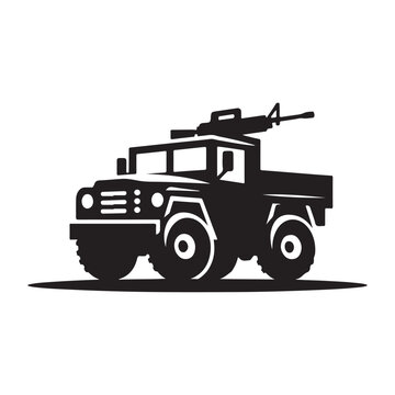 black military truck silhouette clip art preview