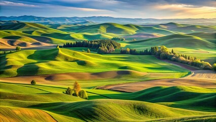 Obraz premium vivid scene of the Palouse landscape