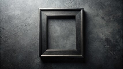 Single Empty Black Picture Frame on Dark Background - Minimalist Conceptual Photography for Home Decor and Art Display