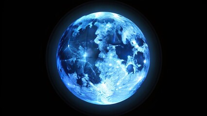 Fototapeta premium wallpaper of a blue moon in the dark night