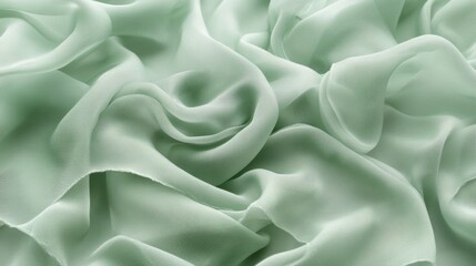 Obraz premium Soft Green Fabric Draped Background Texture
