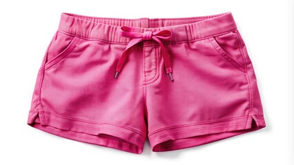 Stylish Pink Shorts Pants Clothing Isolated on Transparent Background for Fashion Marketing, Online Retail, and Trendy Apparel Promotions