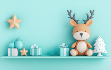 Christmas Nursery Shelf Decor: 3D Toys & Ornaments
