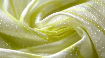 Soft Yellow and White Fabric Texture with Dotted Pattern