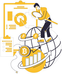 Cryptocurrency regulation vector illustration. Regulating cryptocurrency is legislative ballet ensures harmonious financial future Justice in digital realm is product careful legislative crafting