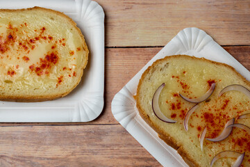 Hungarian traditional food - bread with lard