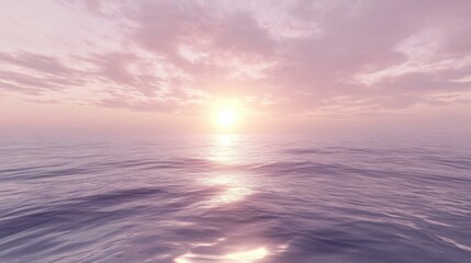 Obraz premium Pink Sunset Over Calm Ocean Waves