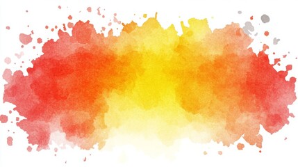 Abstract Watercolor Background with Red  Yellow  and Orange Splashes