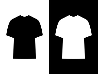 Front view of black and white short sleeve t-shirt mockup template design to display logo mockups, t-shirt screen printing, clothing, apparel, distro, etc.