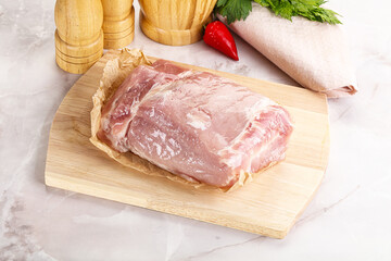 Raw uncooked pork meat loin