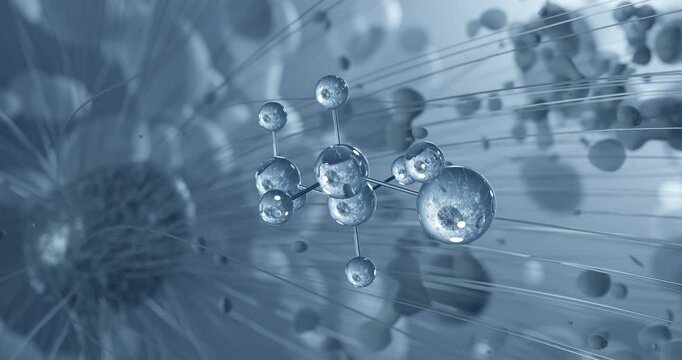 Cysteamine rotating molecular 3d structure ball-and-stick model, looped video organosulfur compound
