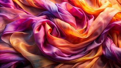 Obraz premium A close-up of a vibrant, colorful fabric with shades of pink, purple, and yellow.