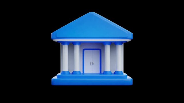 Court Building 3D Icon Animation | Alpha Channel