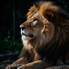 Obraz premium Portrait of a Lion in Jungle