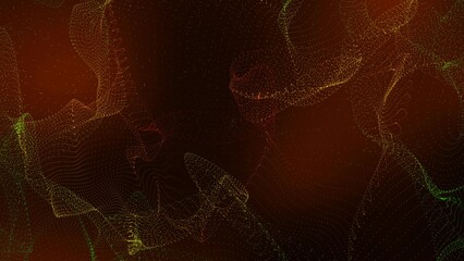 Abstract Digital Art with Swirling Lines and Dots