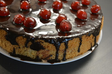 Beautiful cooking, delicious homemade cakes made with your own hands. White sponge cake 
