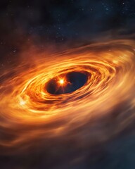 Stunning Illustration of a Black Hole and Cosmic Absorption