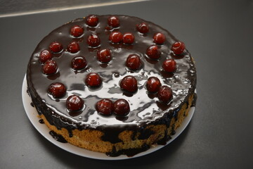Beautiful cooking, delicious homemade cakes made with your own hands. White sponge cake 