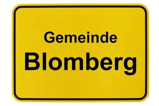 Illustration eines Ortsschildes der Gemeinde Blomberg in Niedersachsen