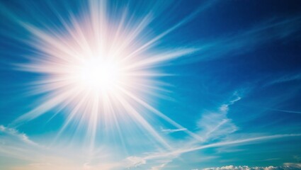 blue sky with sun