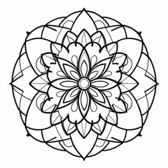 Mandala pattern Coloring book wallpaper design art. tile pattern greeting card sticker lace pattern and tattoo, yoga design. mandala illustration. on white background