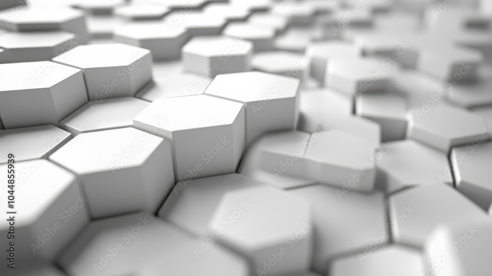 Poster abstract white 3d hexagonal geometric structure background for modern design concepts