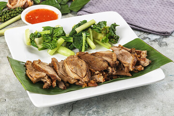 Asian cuisine Baked duck breast