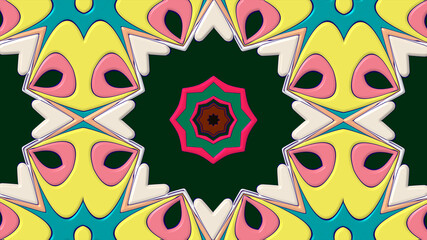 Abstract colorful psychedelic mandala kaleidoscope background pattern for a summer music festival