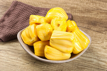 Raw ripe yellow jackfruit segment