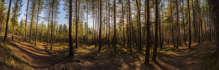 Obraz premium beautiful sun rays in the forrest in the morning