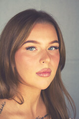 girl woman blonde european close up portrait beauty skin lips hair