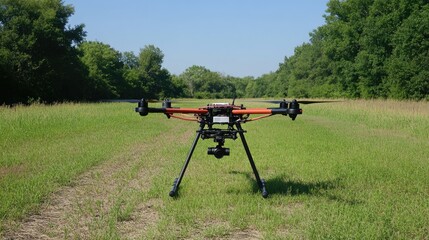A drone capturing multispectral images of a field, helping farmers assess plant health and make data-driven decisions.