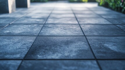 A close-up image of a gray brick walkway.