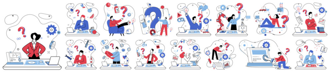 Thinking vector illustration. Thinking is compass, guiding us through labyrinth intelligent decisions Pondering transforms information into tapestry thoughtful analysis In realm creativity