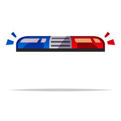 Fototapeta premium Police light bar flasher siren vector isolated illustration