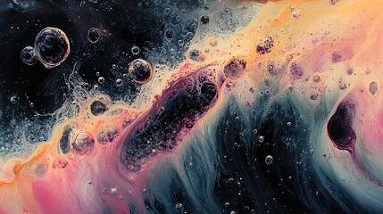 Fototapeta premium Abstract Fluid Art: Swirling Colors and Cosmic Patterns