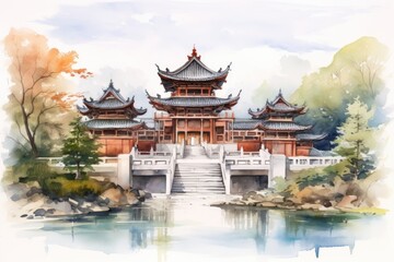 Fototapeta premium Architecture building outdoors pagoda.