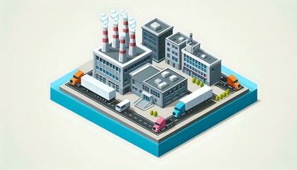 Industrial and Commercial Area with Logistics and Transportation
