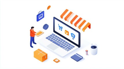 Fototapeta premium Building a comprehensive online retail platform for seamless shopping experiences