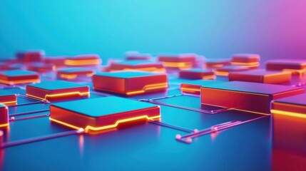 Exploring a futuristic digital landscape enhanced by advanced encryption technologies