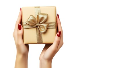 Hand holds gifts for Christmas, New Year