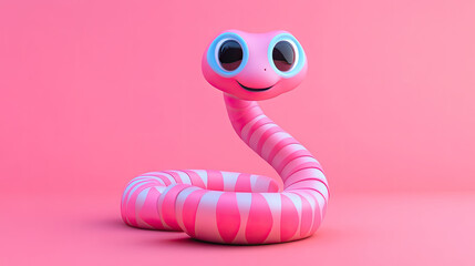 Fototapeta premium Snake, New Year, 2025, celebratory, new, cute, character, Japanese anime