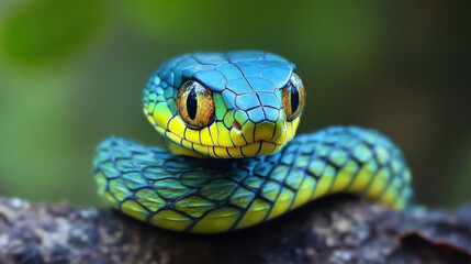 Fototapeta premium Snake, New Year, 2025, celebratory, new, cute, character, Japanese anime