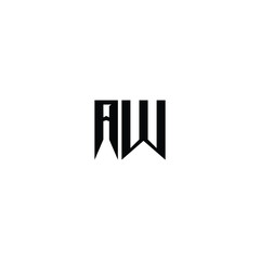 AW monogram logo design letter text name symbol monochrome logotype alphabet character simple logo