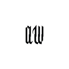 AW monogram logo design letter text name symbol monochrome logotype alphabet character simple logo