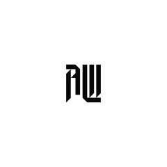 AW monogram logo design letter text name symbol monochrome logotype alphabet character simple logo
