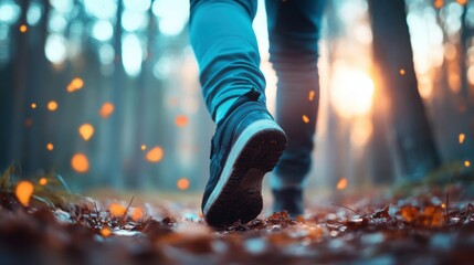 A photographer walks along a forest trail, camera in hand, searching for the perfect moment to capture the wonder of nature.