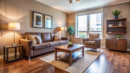 Simple well decorated brown furniture apartment