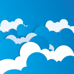 paper airplane background cloud icons decor